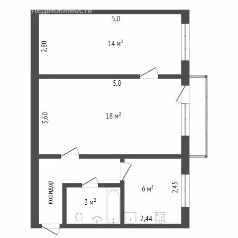 2-комнатная квартира: Ачинск, 8-й микрорайон, 13 (50.2 м) - Фото 1