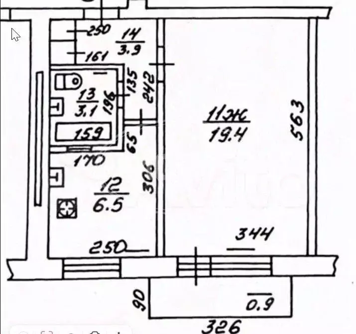 1-к кв. Калининградская область, Калининград ул. 9 Апреля, 14 (32.7 м) - Фото 2