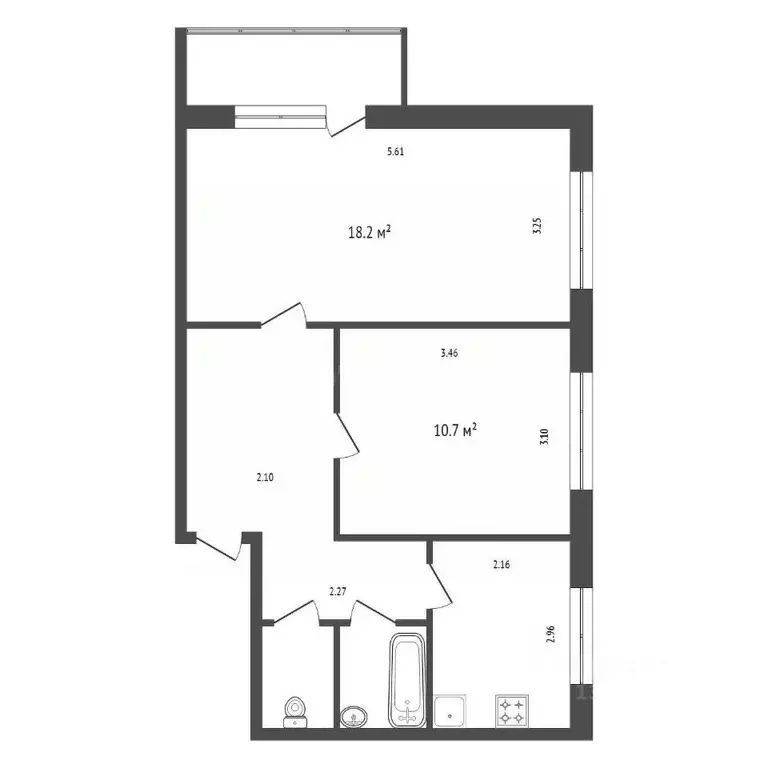 2-к кв. Красноярский край, Красноярск ул. Гусарова, 57 (47.9 м) - Фото 2