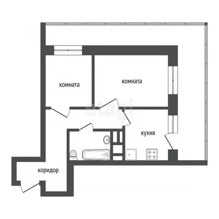 2-к кв. Красноярский край, Красноярск Соколовская ул., 78 (54.3 м) - Фото 1