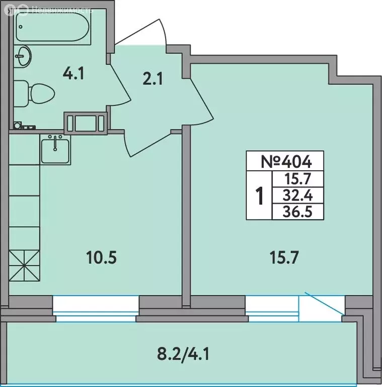 1-комнатная квартира: Новое Девяткино, Главная улица, 2 (36.5 м) - Фото 1