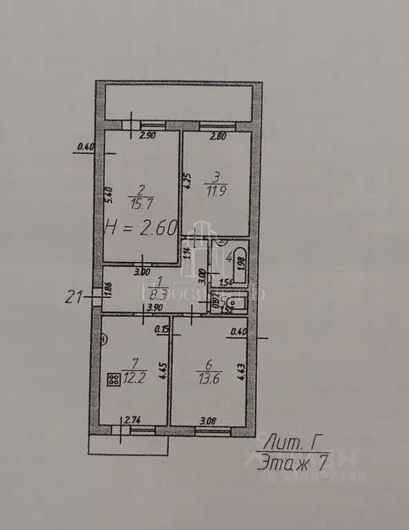 3-к кв. Северная Осетия, Владикавказ Иристонская ул., 38А (66.1 м) - Фото 1