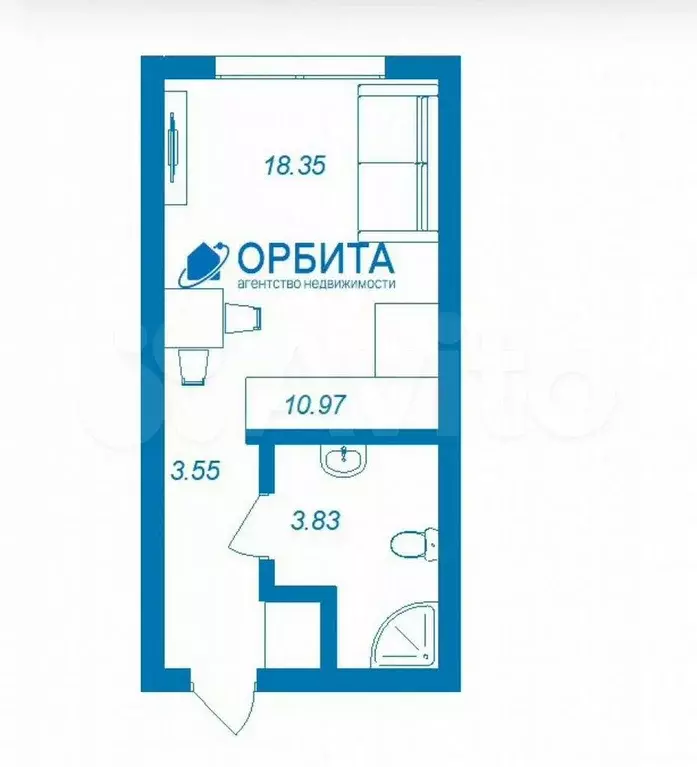 Квартира-студия, 17,2 м, 8/16 эт. - Фото 0
