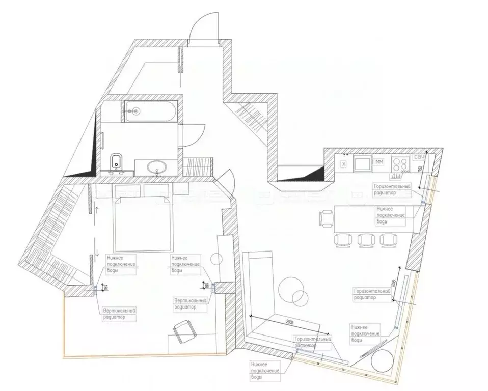 2-к кв. Татарстан, Казань ул. Оренбургский Тракт, 8Д (70.0 м) - Фото 2