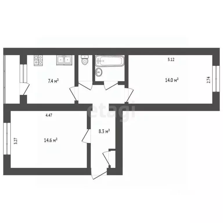 2-к кв. Вологодская область, пос. Новый Источник ул. Центральная, 2 ... - Фото 2