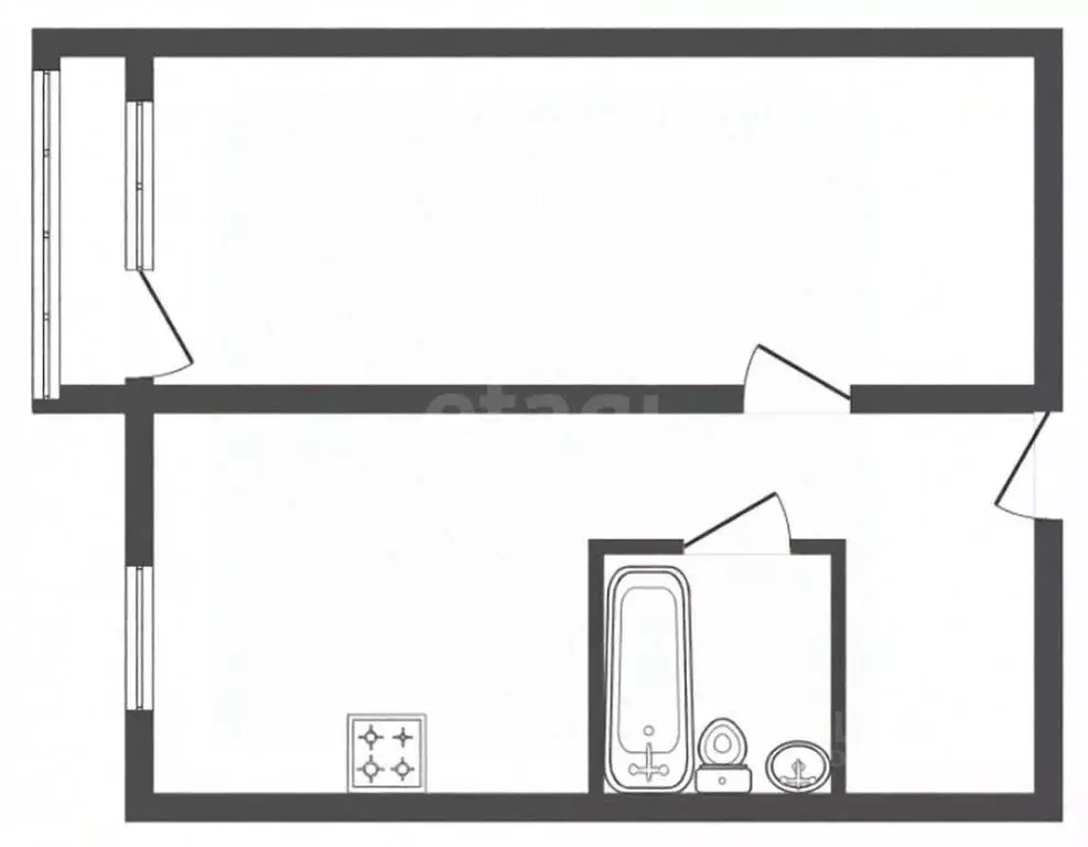 1-к кв. Ярославская область, Ярославль Клубная ул., 64 (33.0 м) - Фото 2