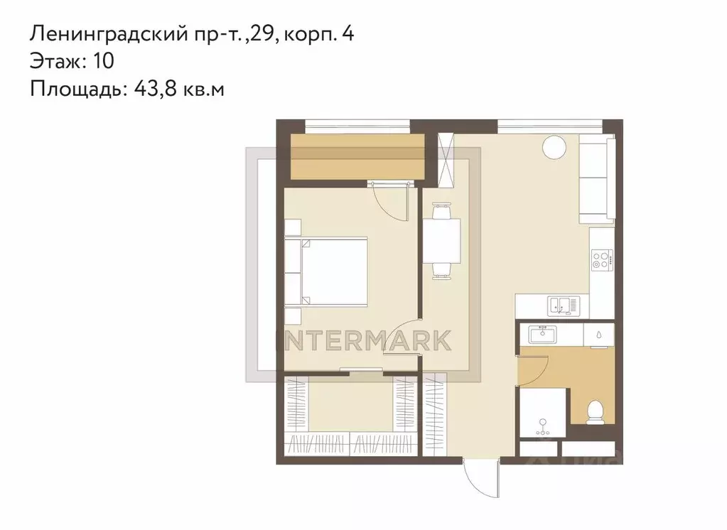 1-к кв. Москва Ленинградский просп., 29к4 (43.8 м) - Фото 2