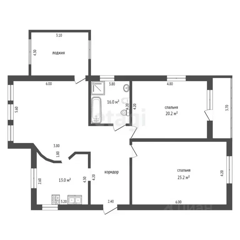 3-к кв. Тюменская область, Тюмень ул. Александра Логунова, 11/11 ... - Фото 2