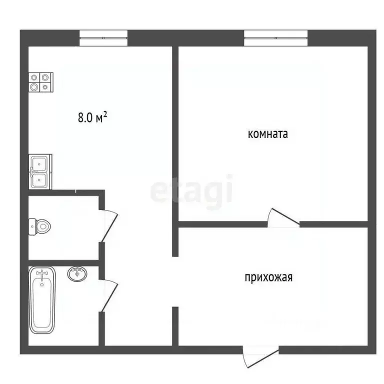 1-к кв. Ямало-Ненецкий АО, Муравленко ул. Губкина, 26 (30.2 м) - Фото 2