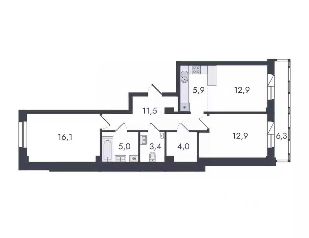 3-к кв. Кировская область, Киров ул. Чистопрудненская, 13 (78.0 м) - Фото 0