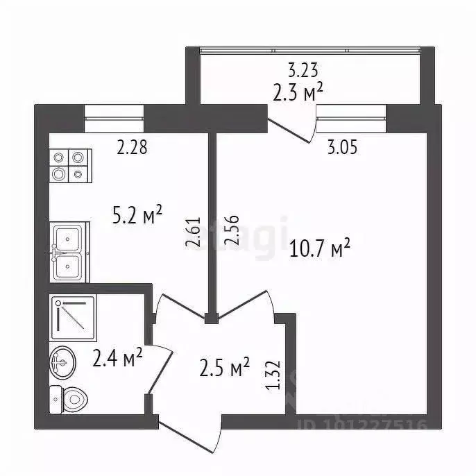 1-к кв. Ханты-Мансийский АО, Нягань 1-й мкр, 49 (20.8 м) - Фото 1