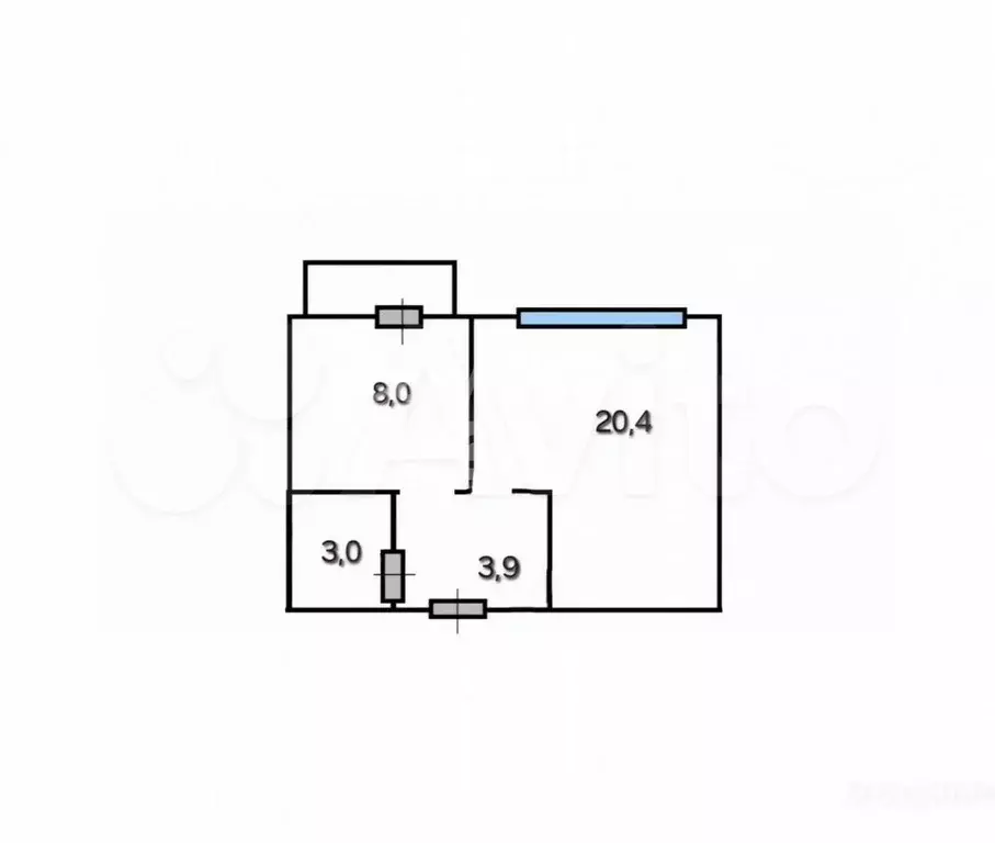 1-к. квартира, 35,6 м, 2/5 эт. - Фото 0