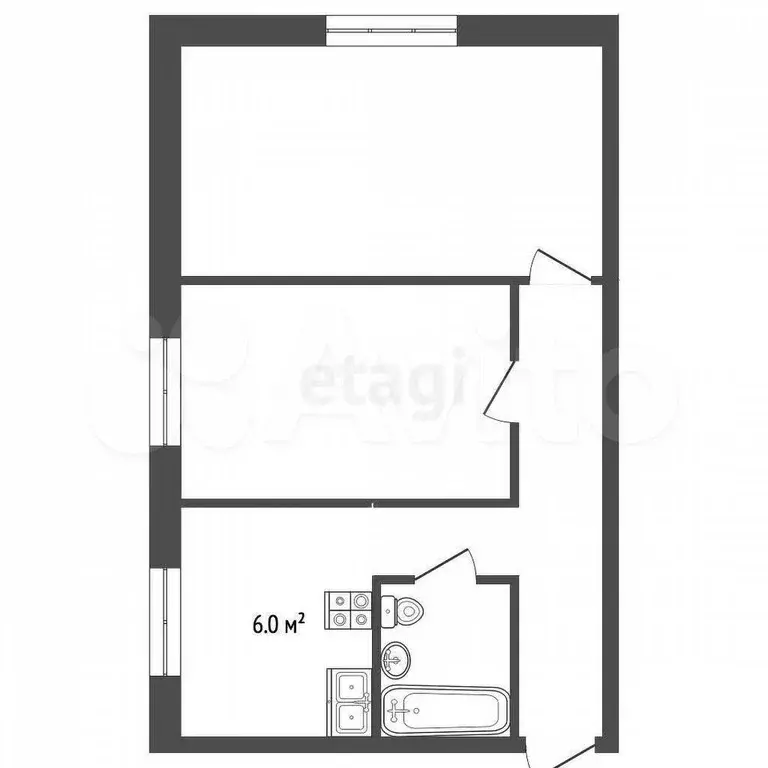2-к. квартира, 36,5 м, 1/2 эт. - Фото 0