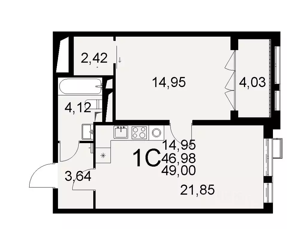 1-к кв. Тульская область, Тула Путейская ул., 11 (49.0 м) - Фото 0