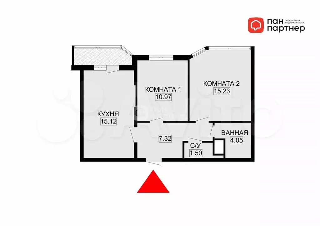 2-к. квартира, 56 м, 8/24 эт. - Фото 0