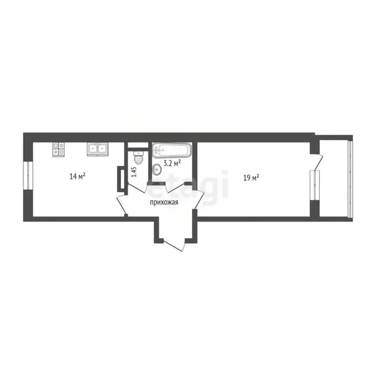 1-к кв. Мордовия, Саранск ул. 1-я Набережная, 16 (44.4 м) - Фото 1