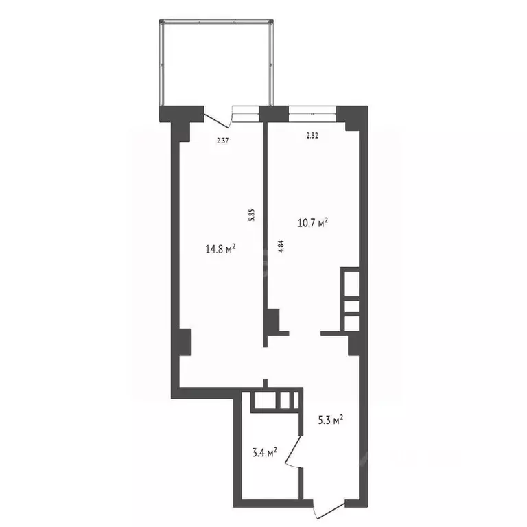 1-к кв. Красноярский край, Красноярск наб. Ярыгинская, 3 (33.8 м) - Фото 2