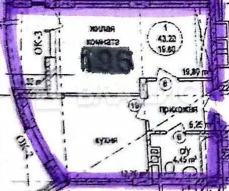 1-к кв. Новосибирская область, Новосибирск Закаменский мкр, 11 (45.36 ... - Фото 1