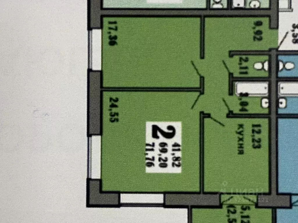 2-к кв. Чувашия, Чебоксары ул. Николая Рождественского, 4 (74.0 м) - Фото 2