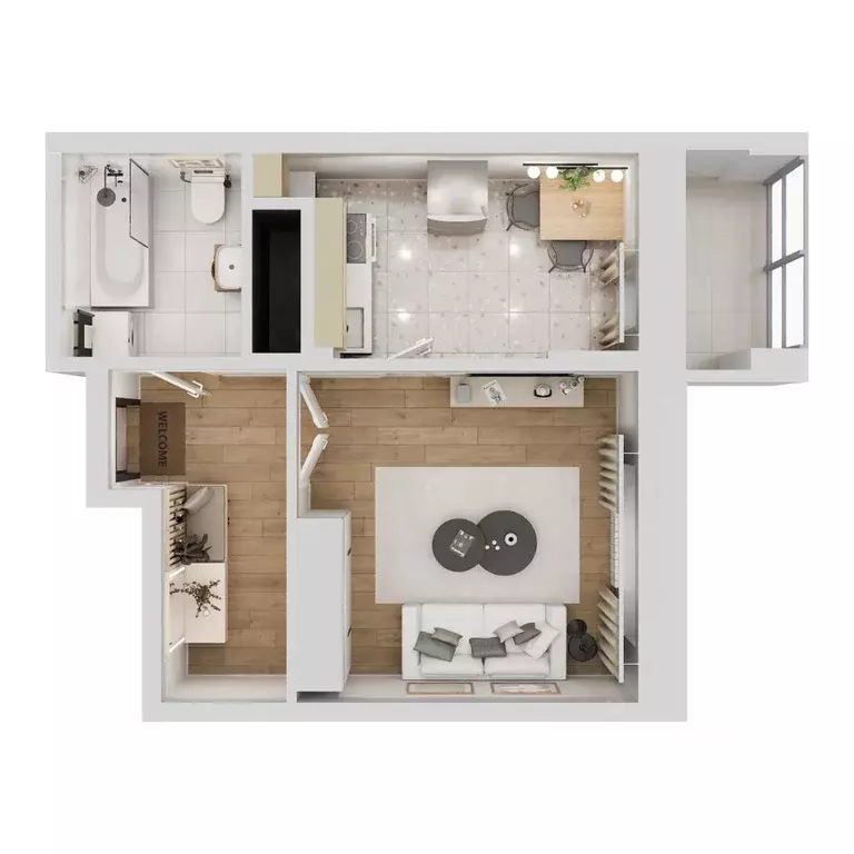 1-к кв. Калужская область, Калуга Азаровская ул., 40к5 (34.55 м) - Фото 2