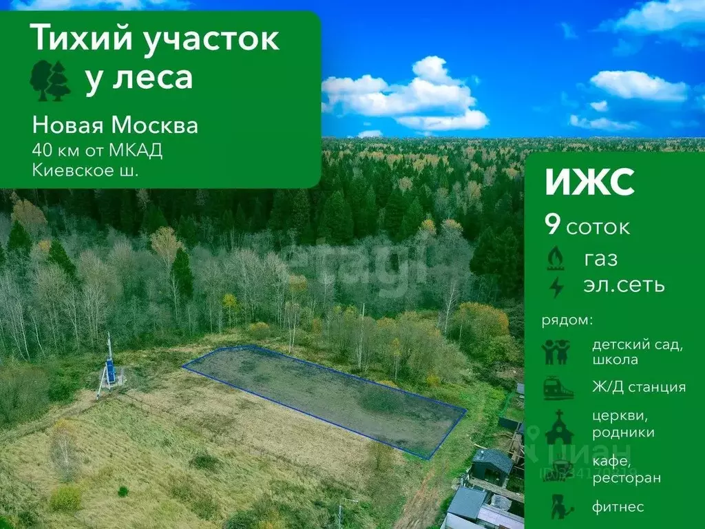 Участок в Москва д. Кузнецово, ул. Сосновая (8.5 сот.) - Фото 1