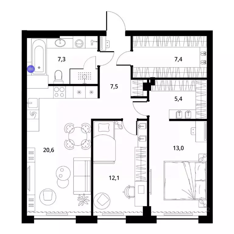 2-к кв. Владимирская область, Киржач Красный Октябрь мкр, ул. ... - Фото 1