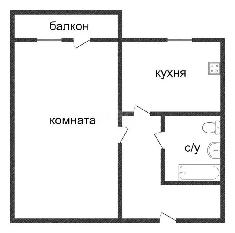 1-комнатная квартира: Курган, улица Коли Мяготина, 48 (31.8 м) - Фото 1