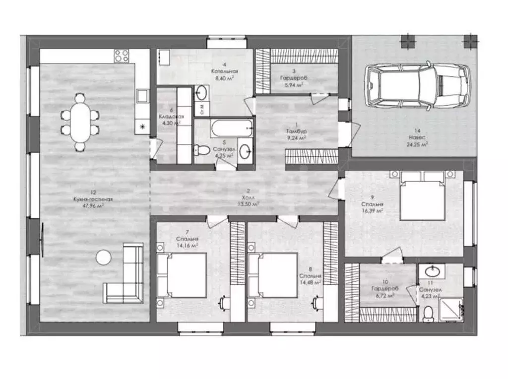 Дом в село Завьялово, Арская улица (167 м) - Фото 1