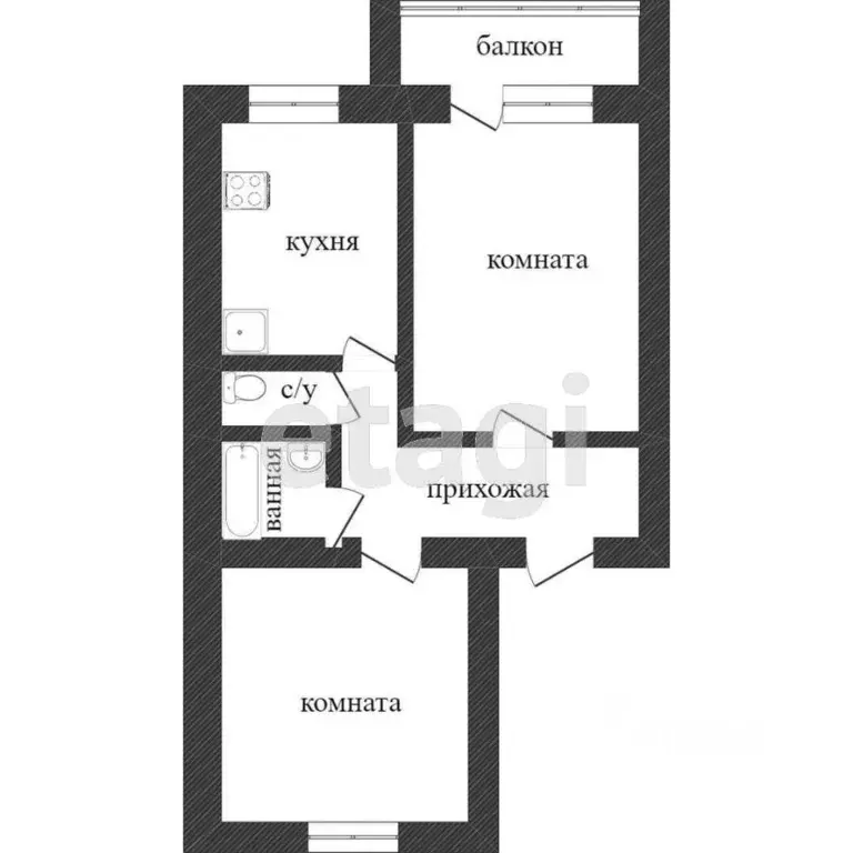 2-к кв. Коми, Сыктывкар Интернациональная ул., 196 (49.7 м) - Фото 1