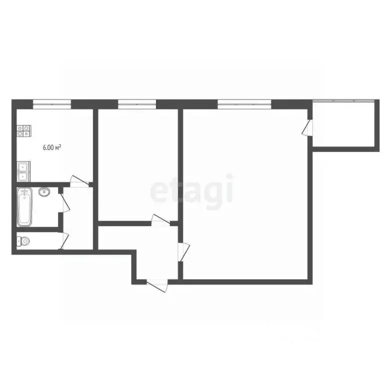 2-к кв. Саратовская область, Балашов ул. Энтузиастов, 20 (43.8 м) - Фото 1