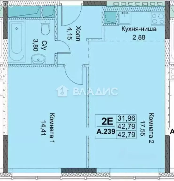 2-комнатная квартира: Москва, Долгопрудненское шоссе, 3А (42.8 м) - Фото 1