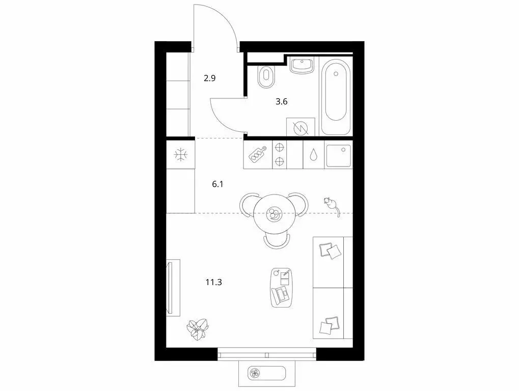 Квартира-студия: городской посёлок Янино-1, жилой комплекс Янинский ... - Фото 1