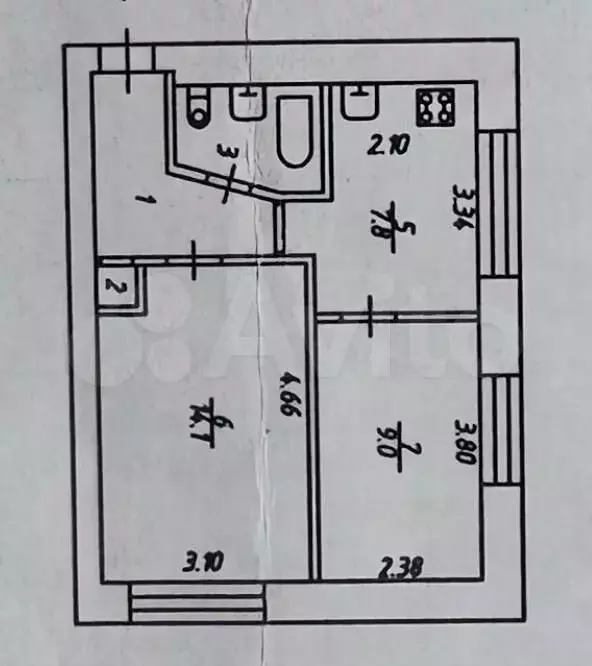 2-к. квартира, 40 м, 1/5 эт. - Фото 0