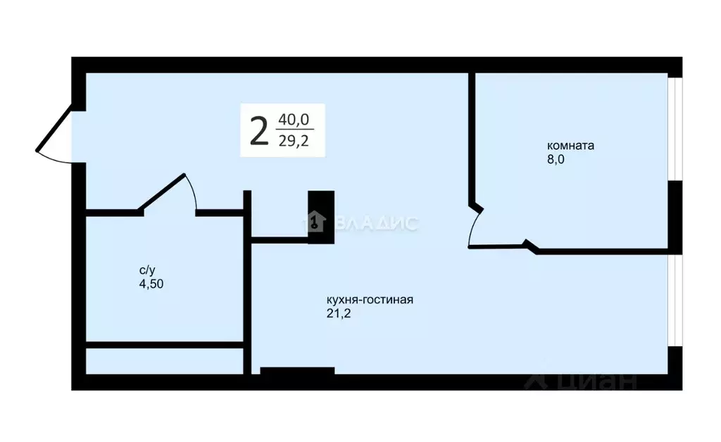 2-к кв. Московская область, Красногорск ул. Молодежная, 4 (40.0 м) - Фото 1