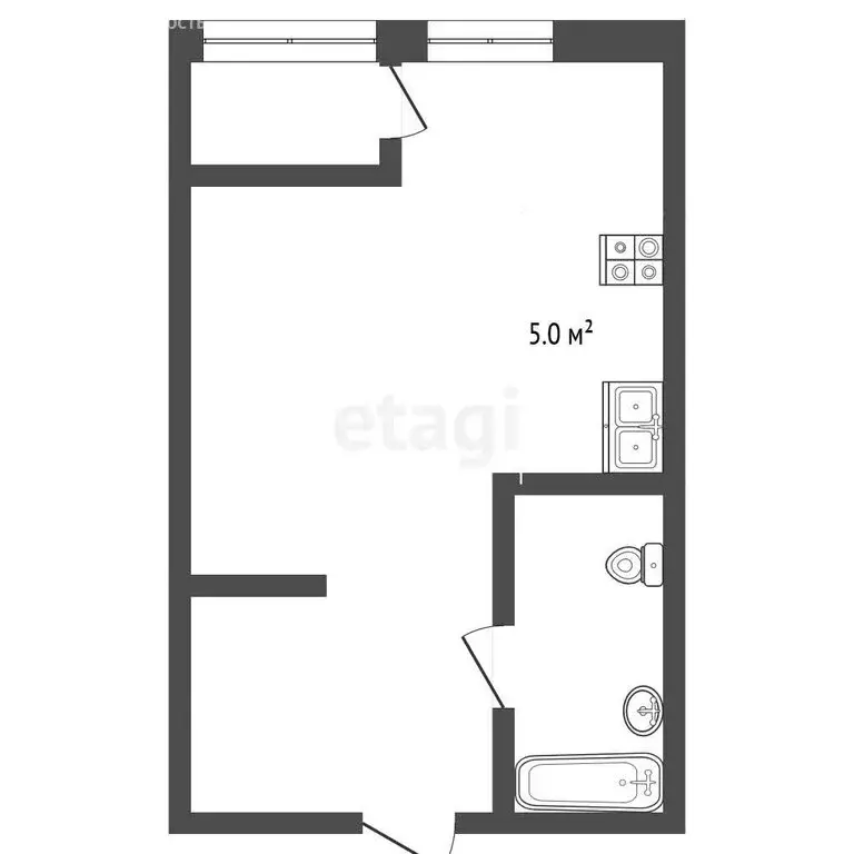 Квартира-студия: Тюмень, улица Владимира Бахарева, 3к1 (25 м) - Фото 1
