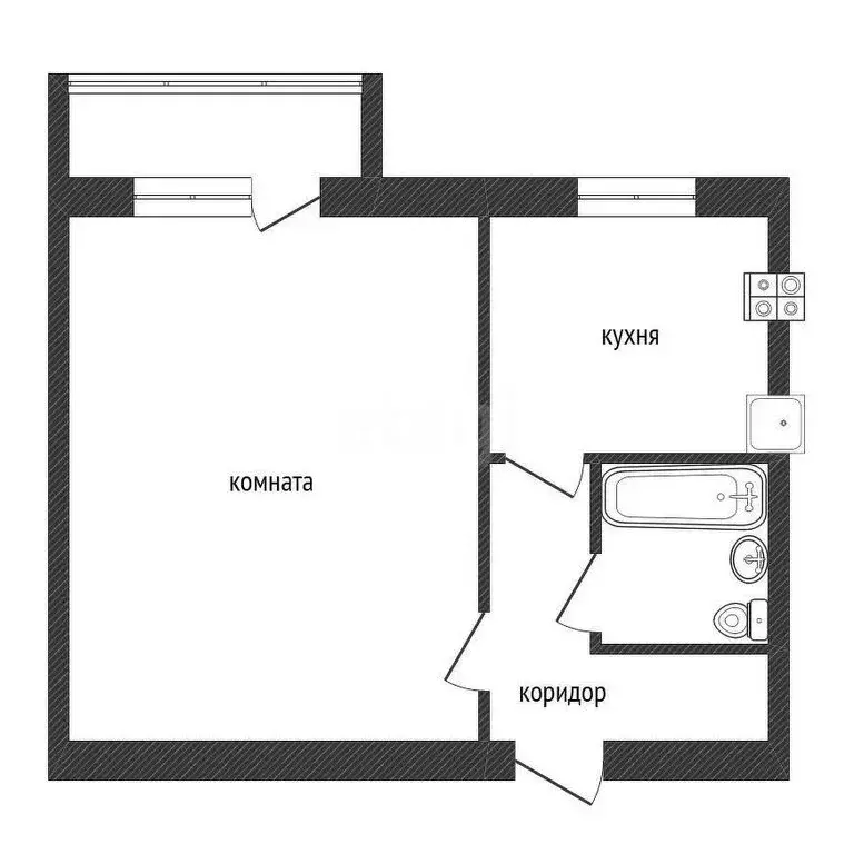 1-комнатная квартира: Кириши, улица Энергетиков, 20 (29.4 м) - Фото 0