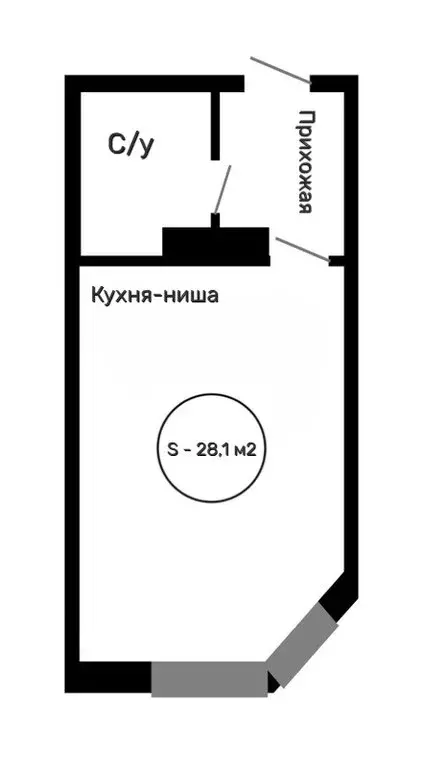 Квартира-студия: Домодедово, улица Курыжова, 14 (28 м) - Фото 1