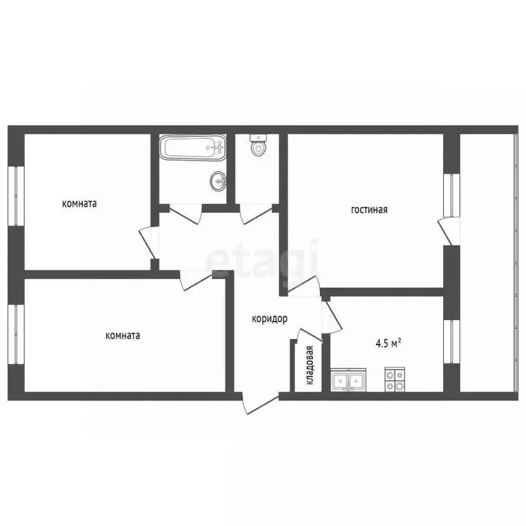 3-к кв. Пермский край, Добрянка пер. Строителей, 3 (60.5 м) - Фото 1