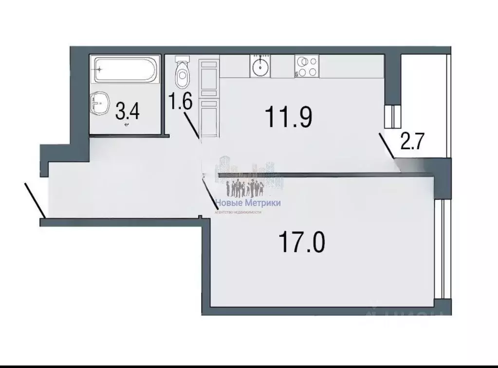 1-к кв. Санкт-Петербург Комендантский просп., 60к3 (41.0 м) - Фото 1