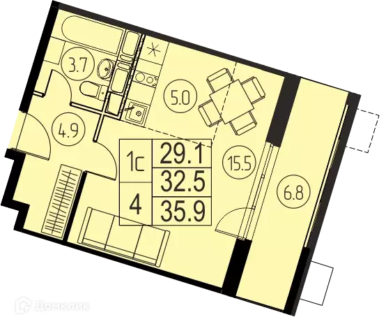 Продаётся квартира-студия, 32.5 м - Фото 0