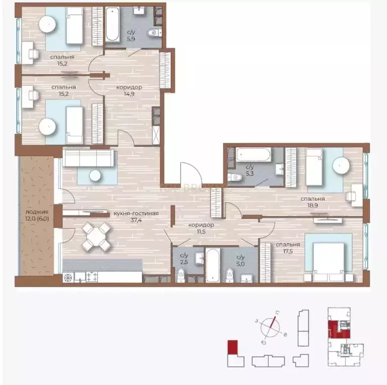 4-к кв. Москва ул. Нижние Мневники, 10 (156.0 м) - Фото 1
