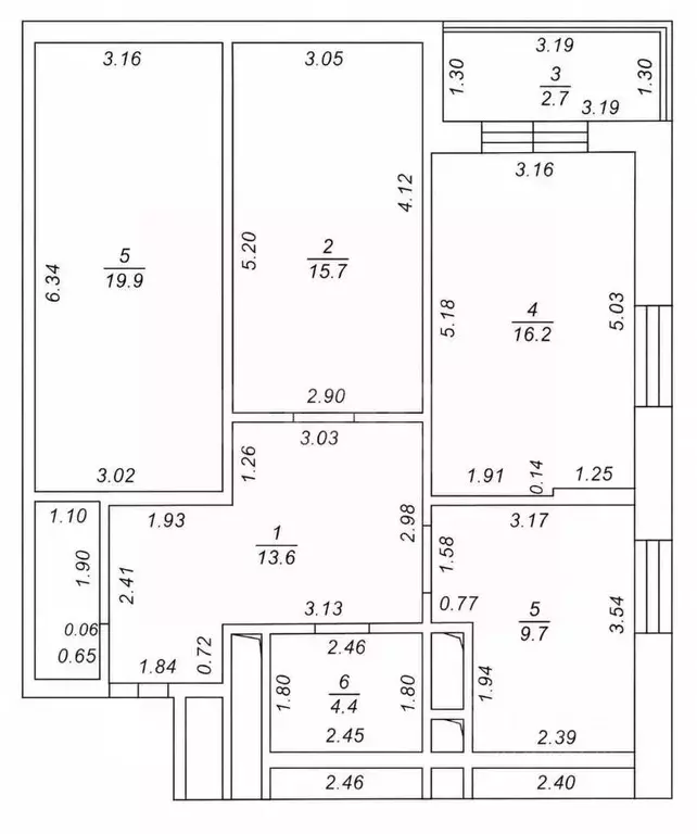 2-к кв. Татарстан, Казань ул. Вишневского, 57А (61.7 м) - Фото 2