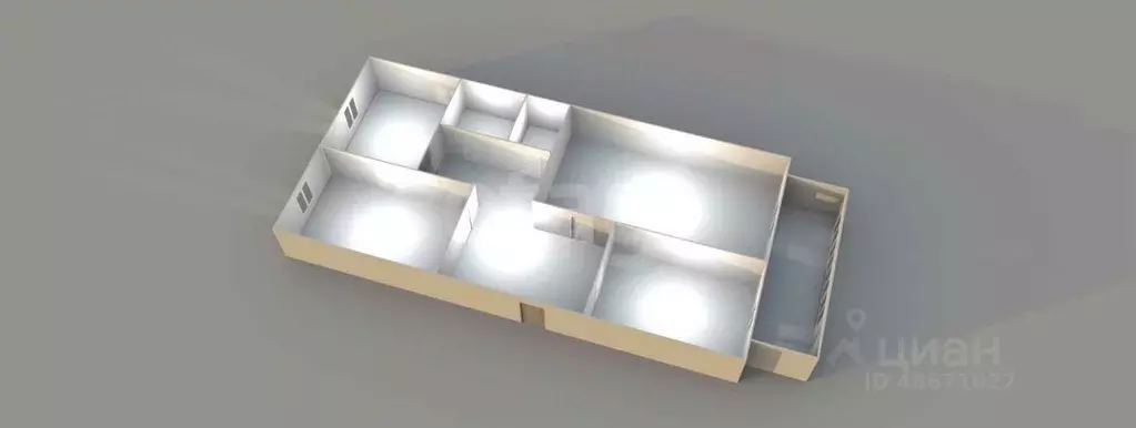 3-к кв. Сахалинская область, Южно-Сахалинск Фабричная ул., 13 (72.2 м) - Фото 2