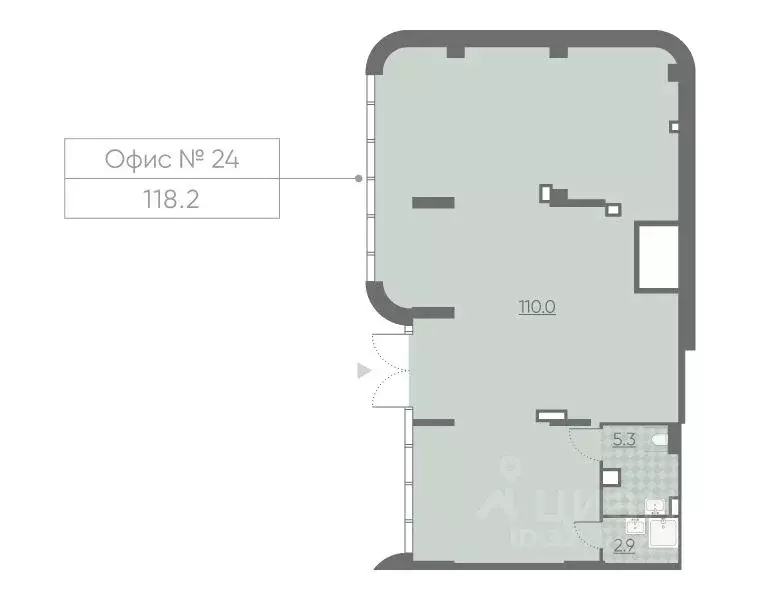 Помещение свободного назначения в Москва Марк жилой комплекс, к3 (118 ... - Фото 1