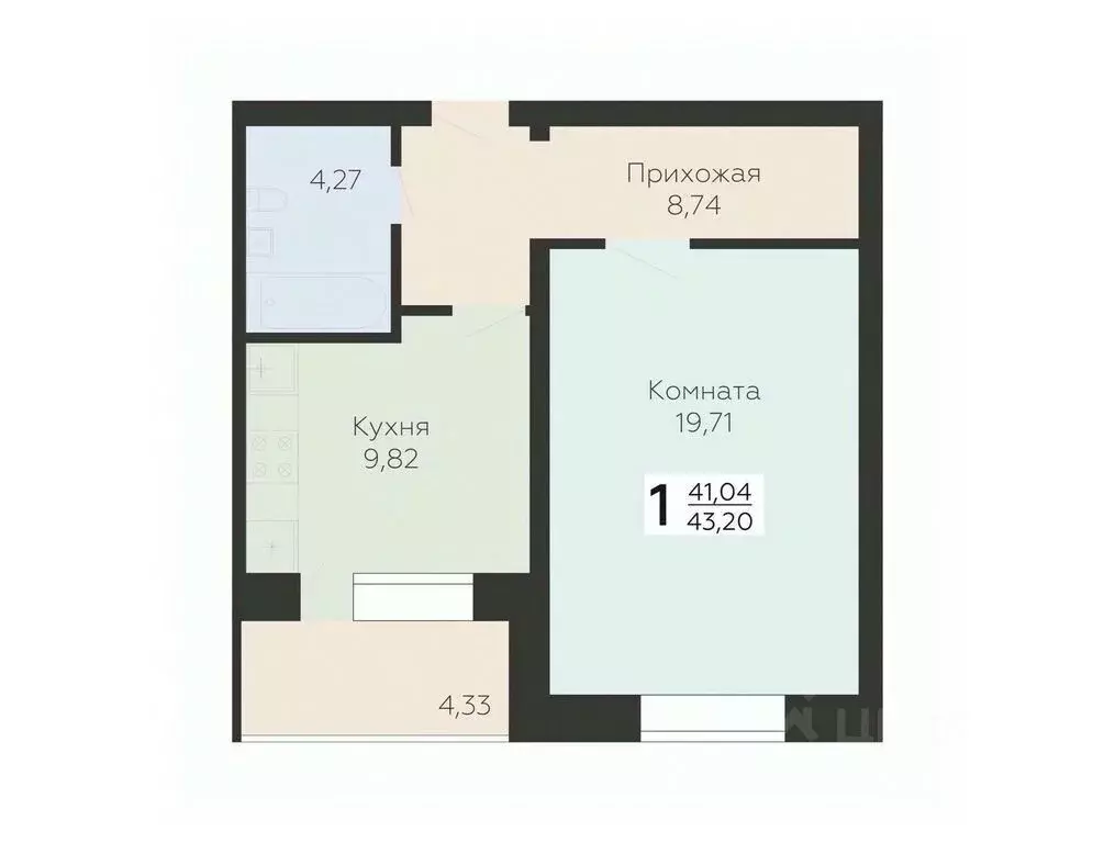 1-к кв. Орловская область, Орел ул. Панчука, 83Б (45.31 м) - Фото 0