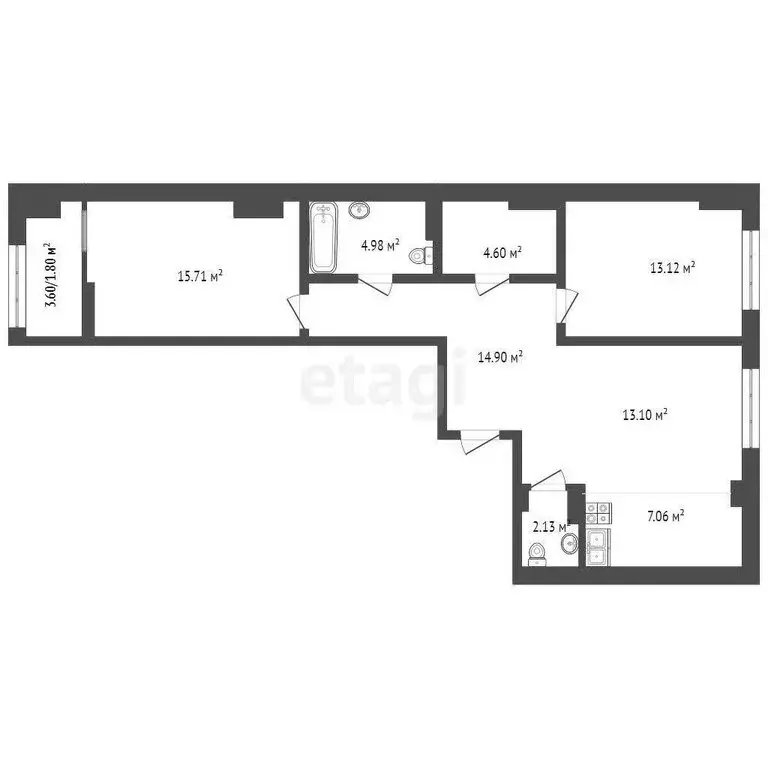 3-комнатная квартира: Ростов-на-Дону, Береговая улица, 73с2 (77 м) - Фото 0