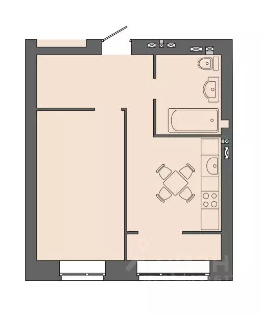 1-к кв. Волгоградская область, Волгоград ул. Дегтярева, 19 (40.39 м) - Фото 0