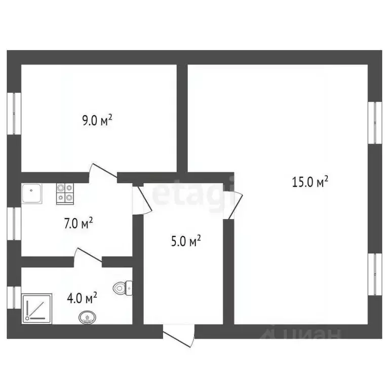 2-к кв. Крым, Судак Энергетиков кв-л, 3 (40.7 м) - Фото 1