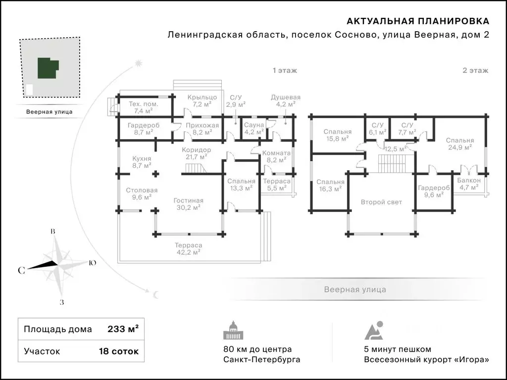 Коттедж в Ленинградская область, Приозерский район, пос. Сосново ул. ... - Фото 2