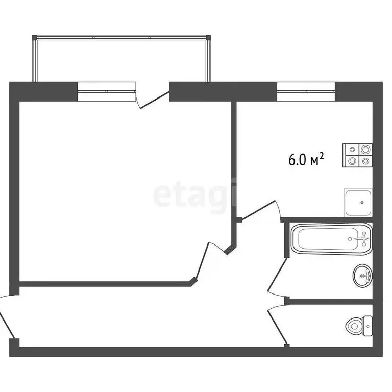 1-комнатная квартира: Ирбит, улица Орджоникидзе, 79А (30.9 м) - Фото 1